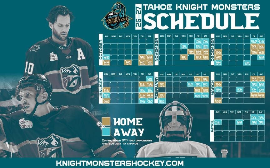 Tahoe Knight Monsters 2026-27 Schedule